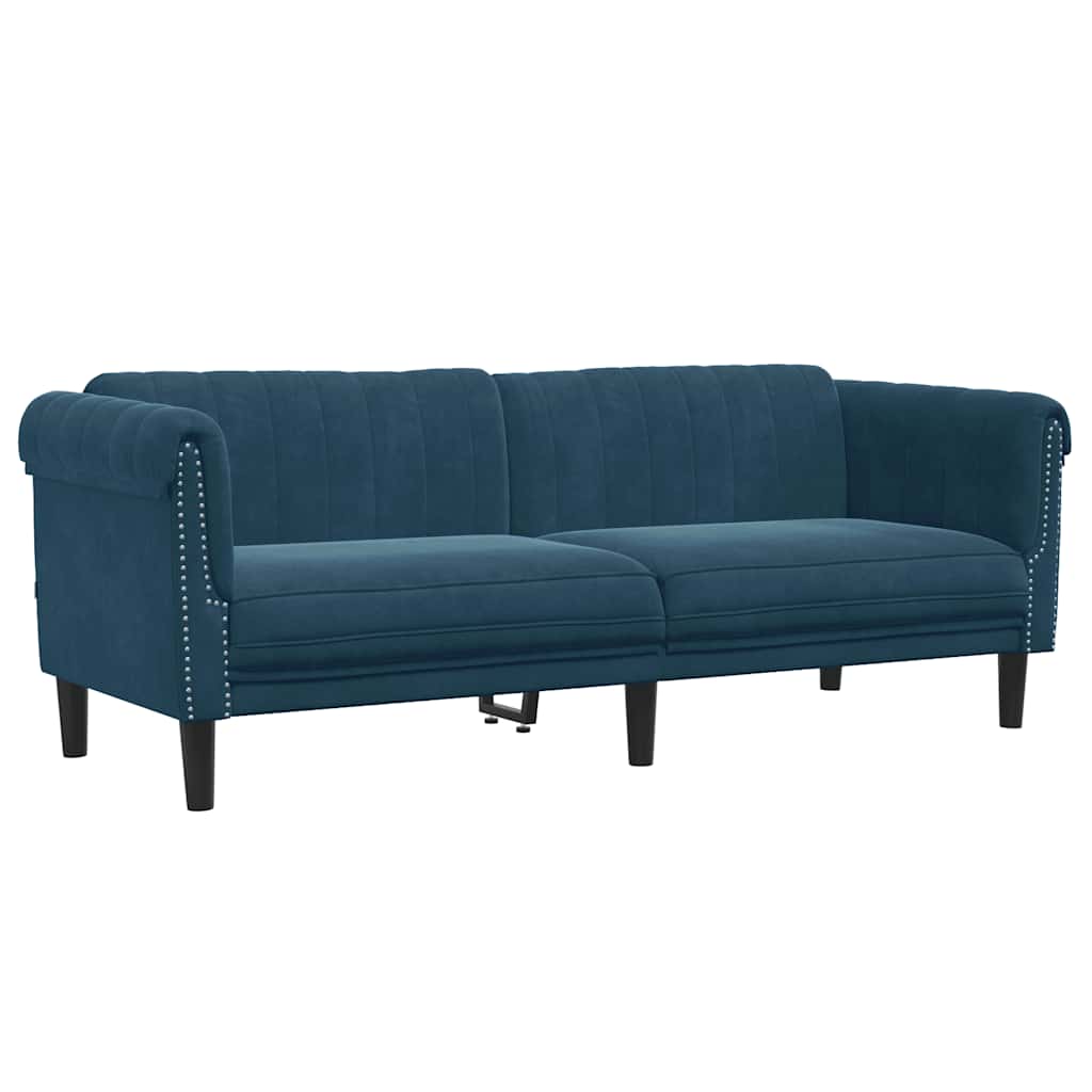 vidaXL Sofá de 3 plazas terciopelo azul