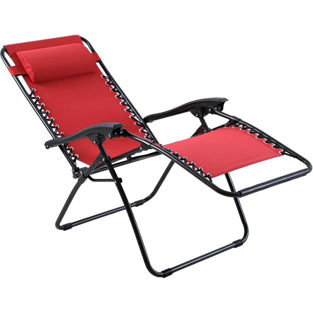 Hamaca Silla Plegable Tumbona Reclinable Gravedad Cero para Exterior, Playa, Piscina, con Reposa Cabeza COSHANO