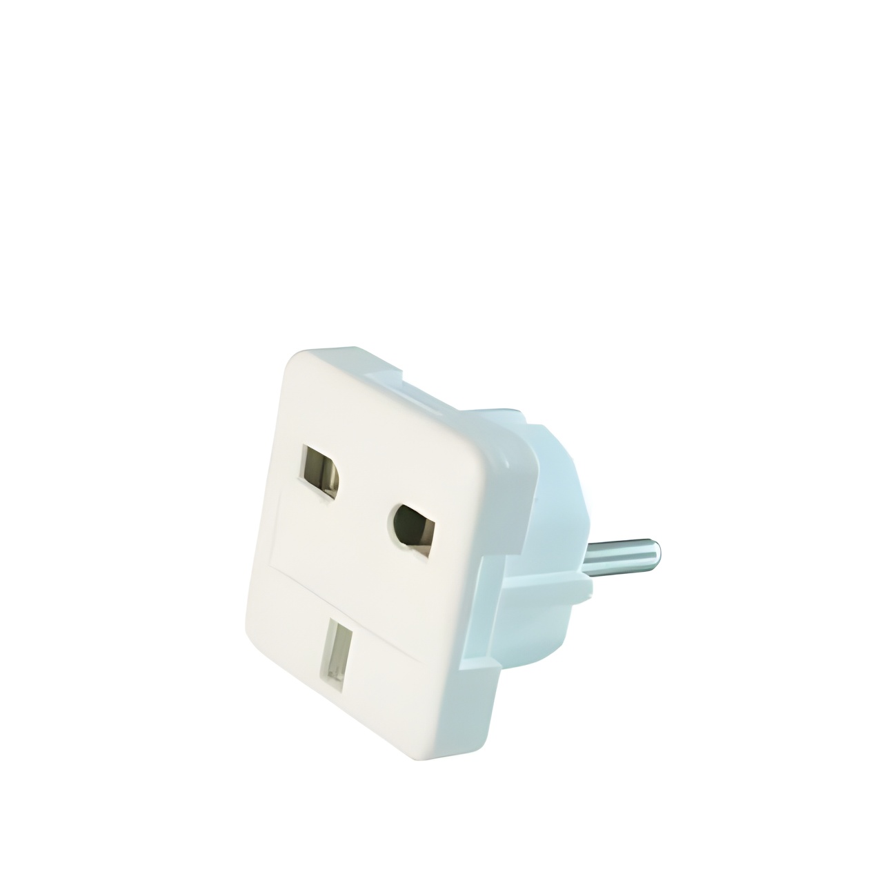 Gembird a-ac-ukeu-001 white Type G (RU) to Type F electrical plug adapter, 7.5 A, 45mm wide, 47mm deep, lightweight at 33g, ideal for various electrical accessories.