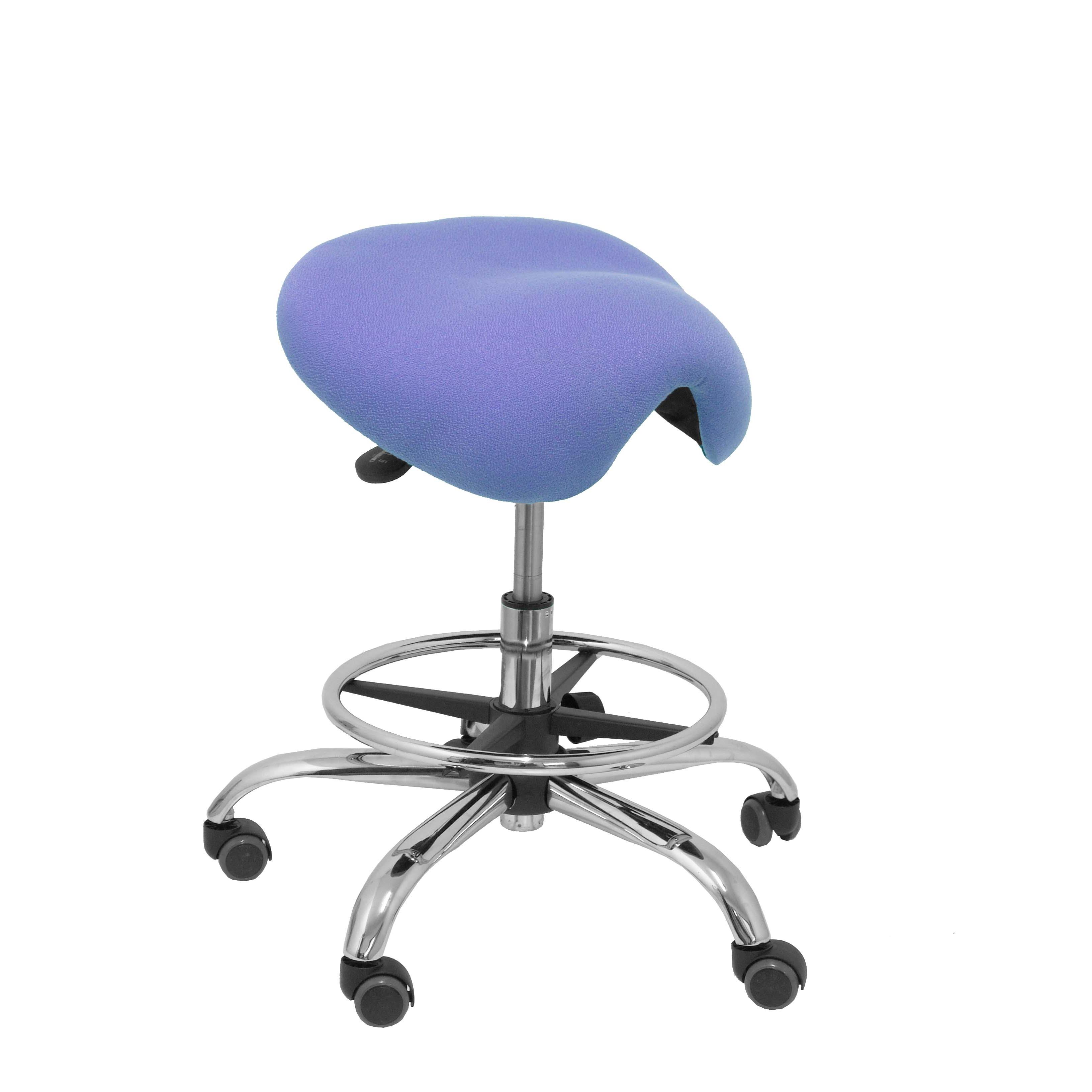Piqueras Y Crespo Taburete Alatoz Bali Azul Claro Clínico Giratorio Ergonómico Regulable en Altura