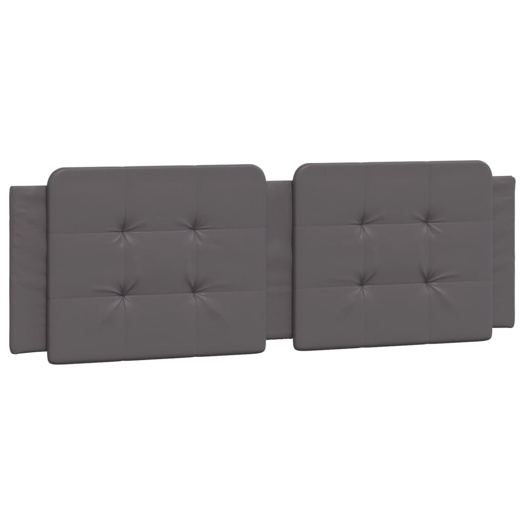 vidaXL Cabecero de cama acolchado Zadar cuero sintético gris 160 cm
