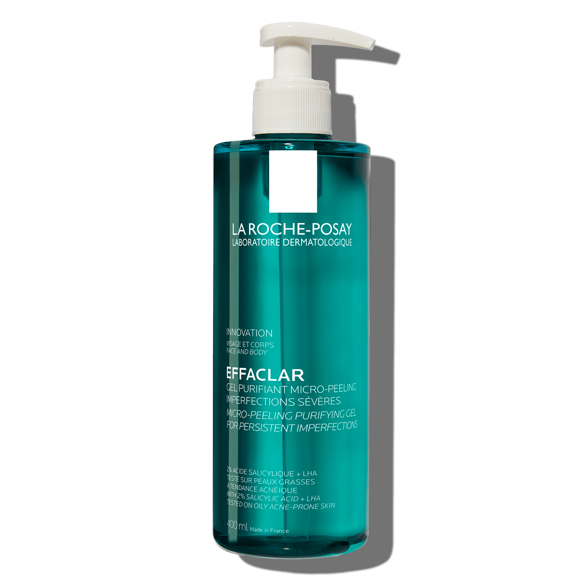 Effaclar Gel Microexfoliante Purificante con Ácido Salicílico y LHA de La Roche-Posay para Rostro y Cuerpo, 400 ml