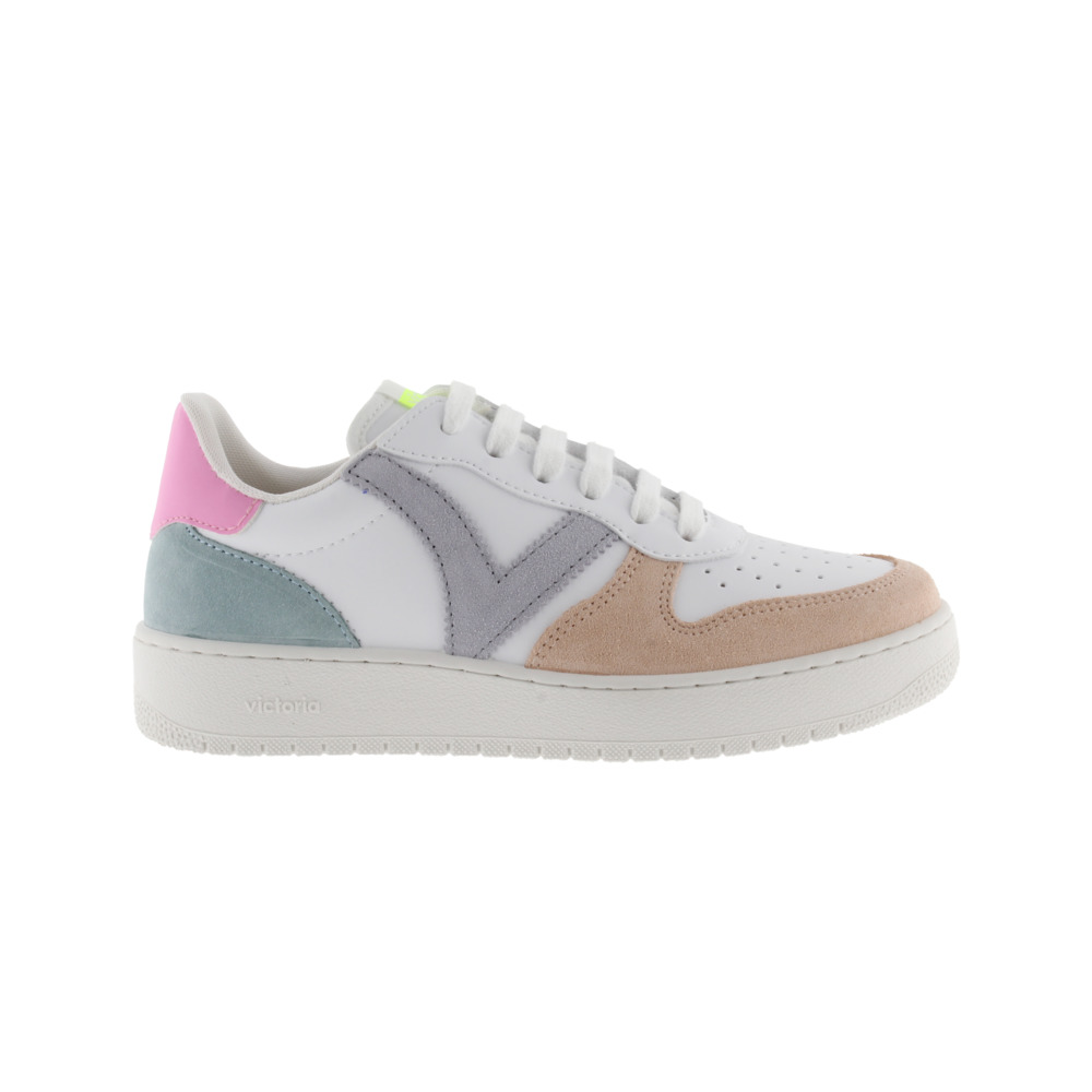 Victoria Madrid Zapatillas de efecto piel con piezas multicolor de serraje y puntera perforada 1258246