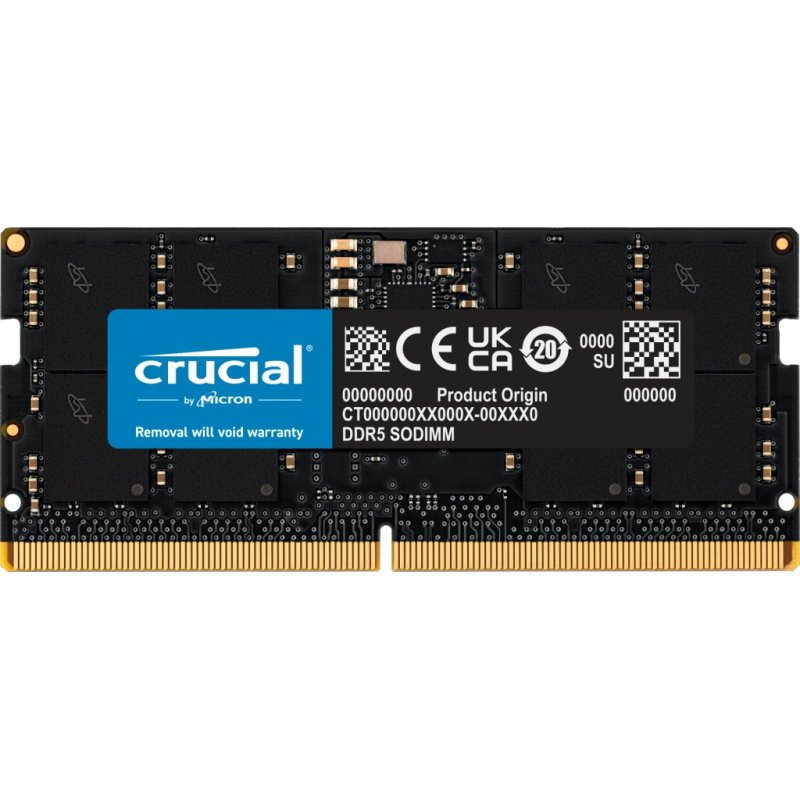 Crucial sodimm ct16g48c40s5 ddr5 4800mhz pc5-38400 16gb cl40
