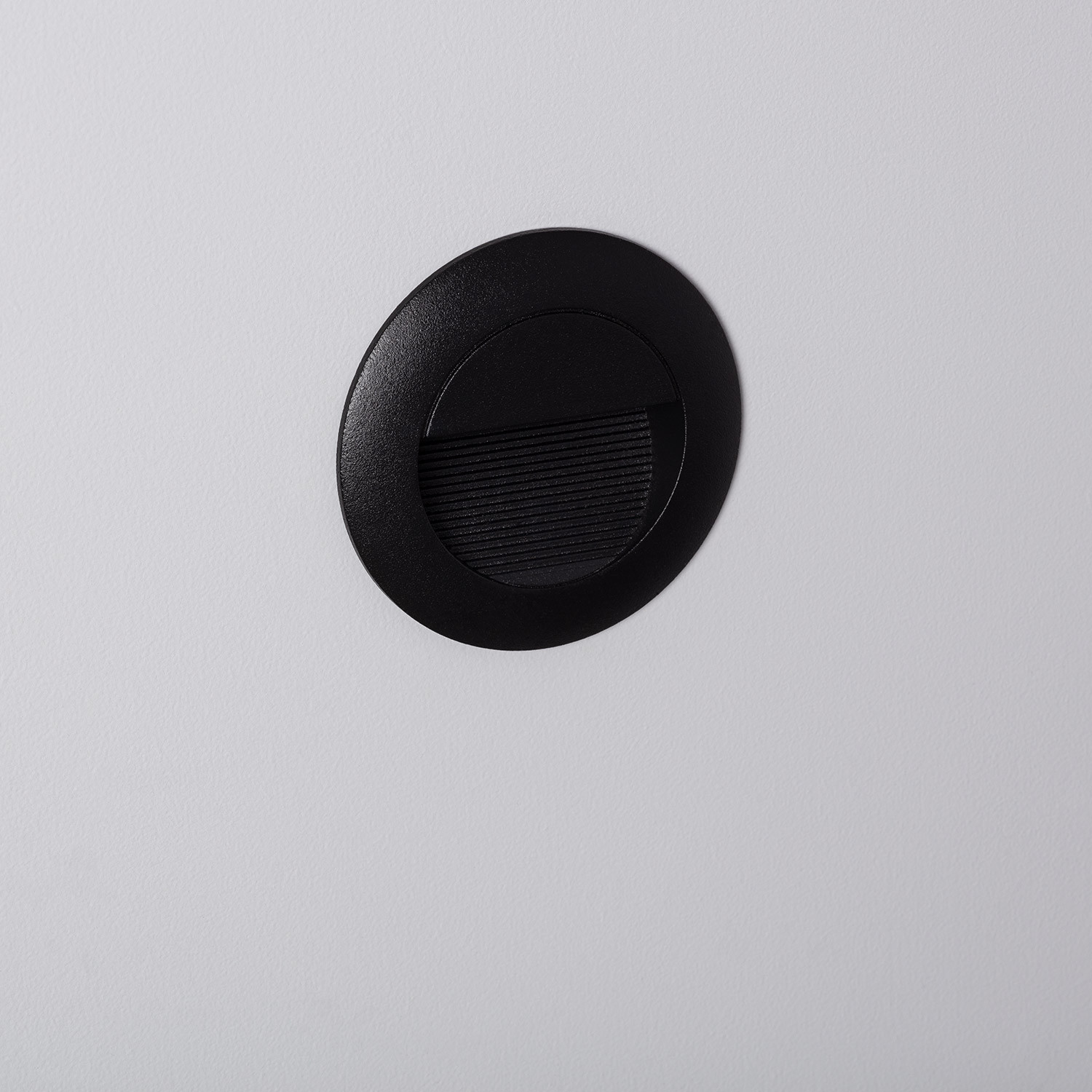 Ledkia Baliza Exterior LED 3W Empotrable Pared Circular Negro Wabi