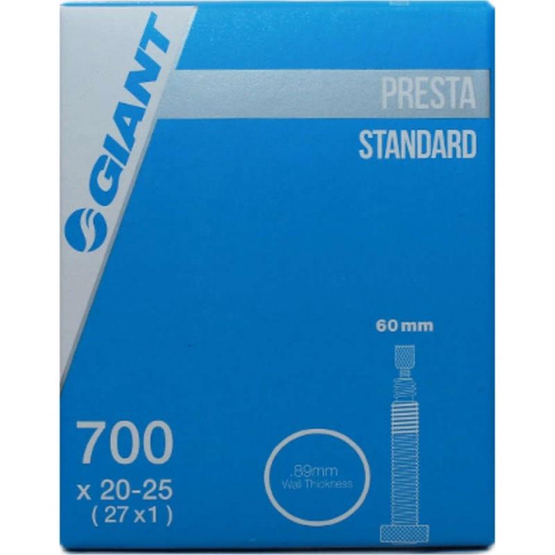 Giant - Cámara de bicicleta 700x20-25 PV con válvula Presta de 60 mm rosca, ideal para mantenimiento y reparación de bicicletas en ciclismo al aire libre