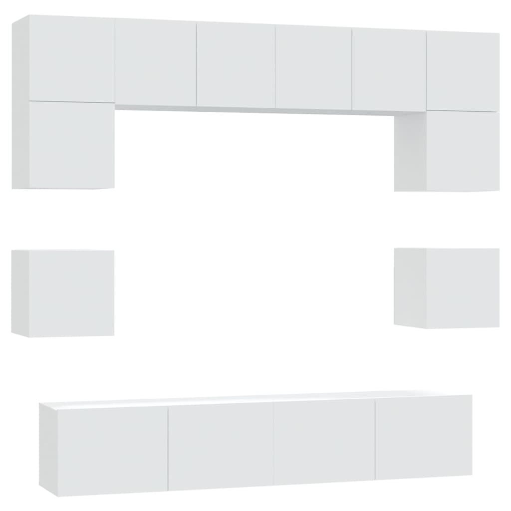 Vidaxl Set de Muebles para TV 8 Piezas Madera Contrachapada 80x30x30 Cm