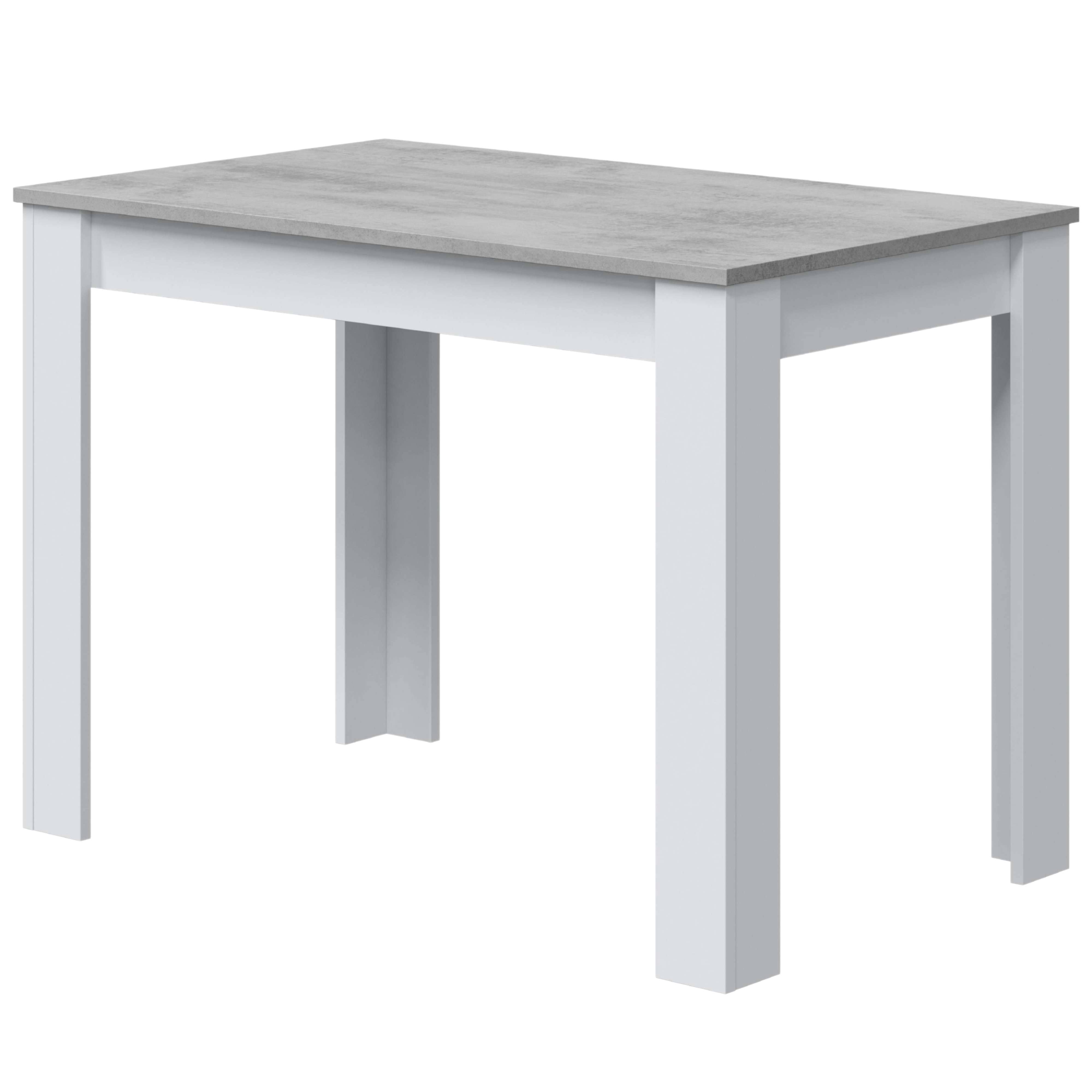 Mesa auxiliar Cloe para Cocina o Salón en Color Blanco Artik y Cemento con diseño Moderno 78x109x67 cm