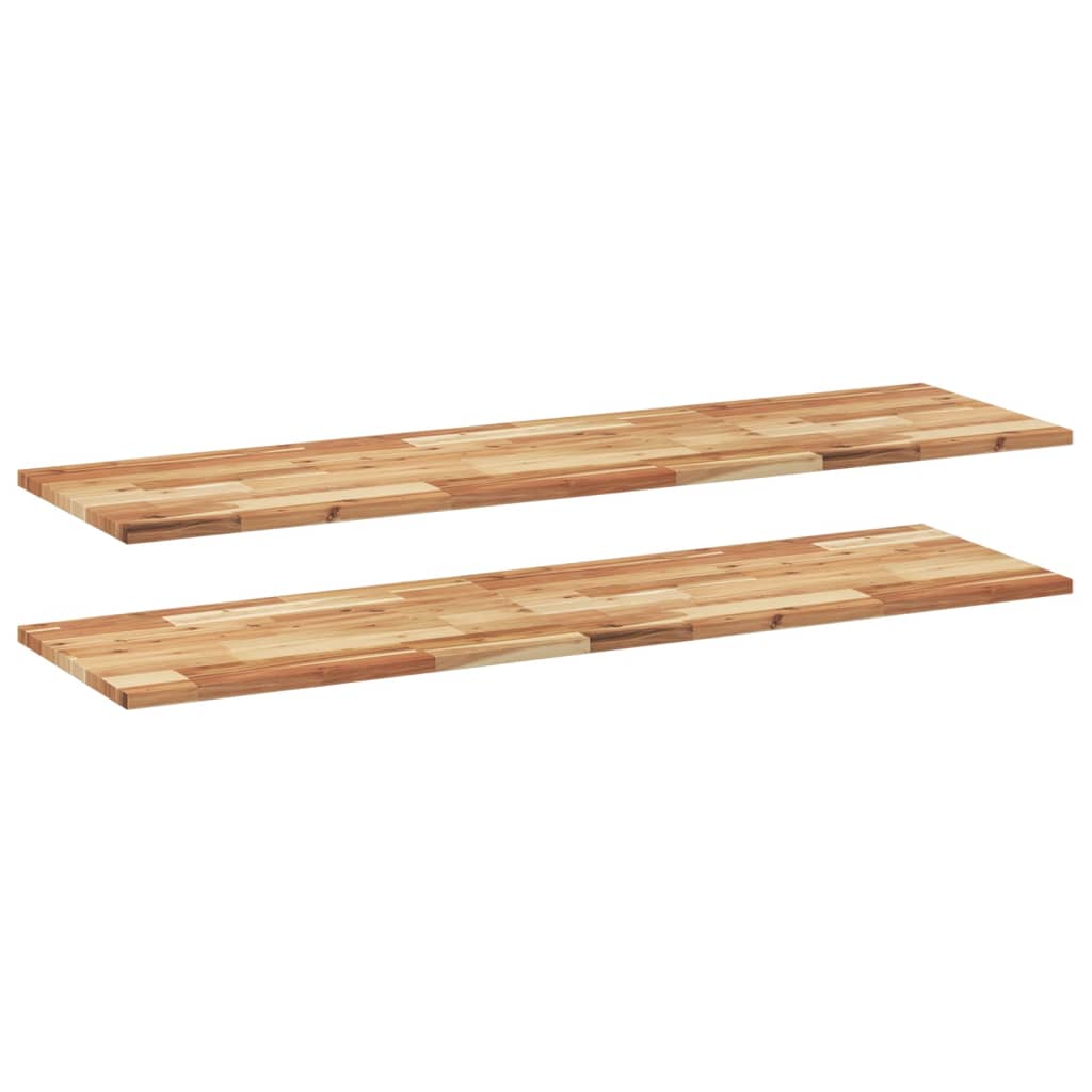 Vidaxl Estantes Flotantes de Madera Acacia Sin Tratar 140x40x2 Cm Marrón Oscuro