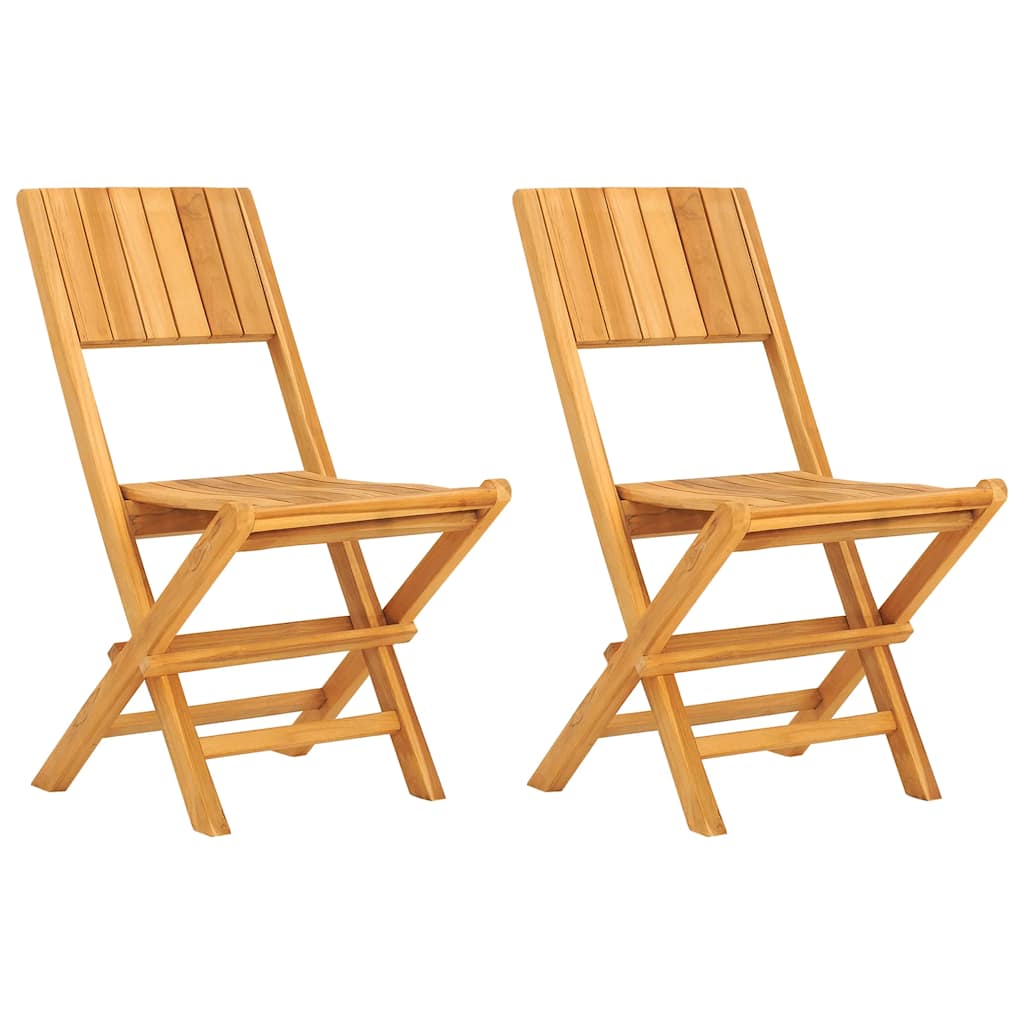 vidaXL Sillas de jardín plegables 2 uds madera maciza teca 47x61x90cm