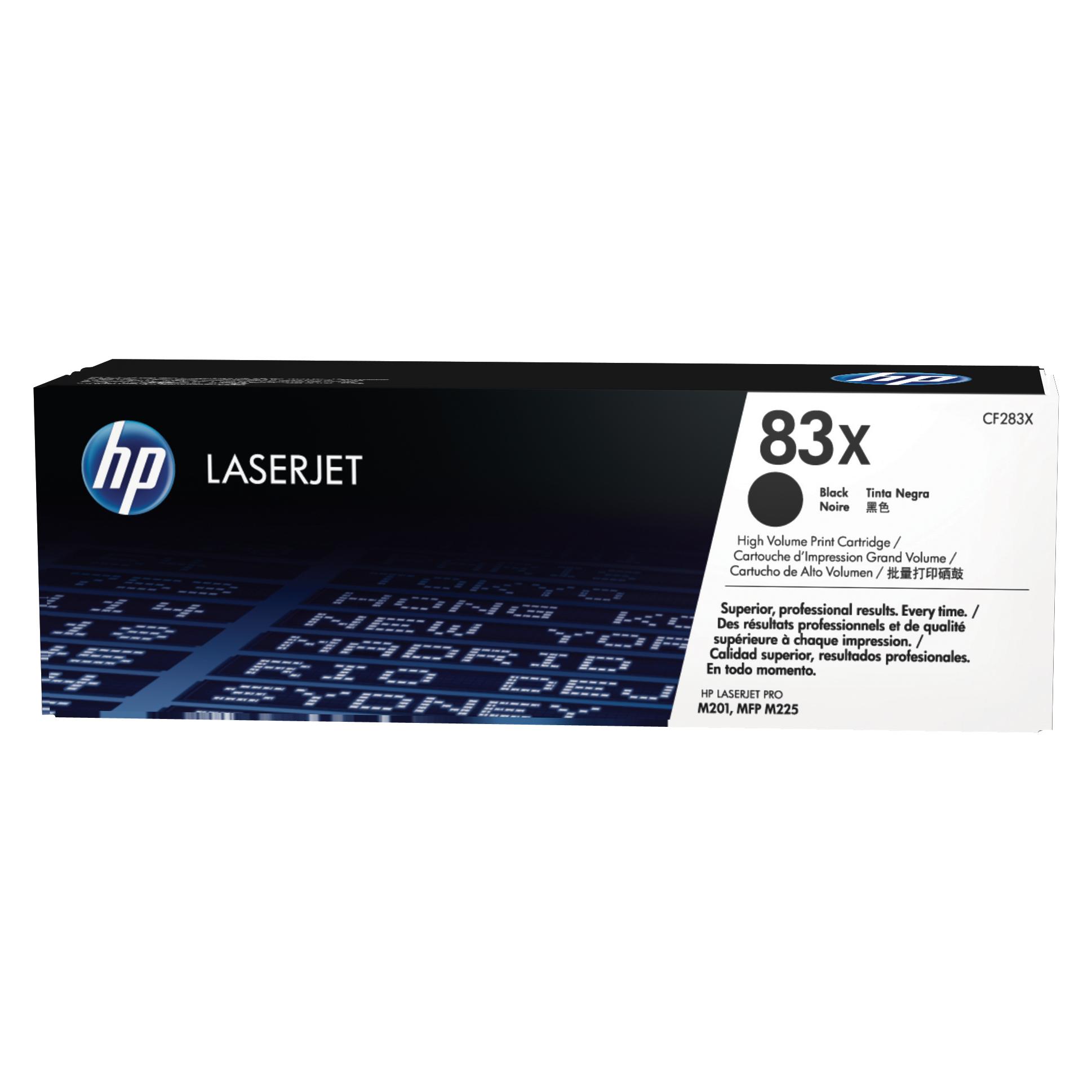 Cartucho de toner original LaserJet HP 83X de alta capacidad negro