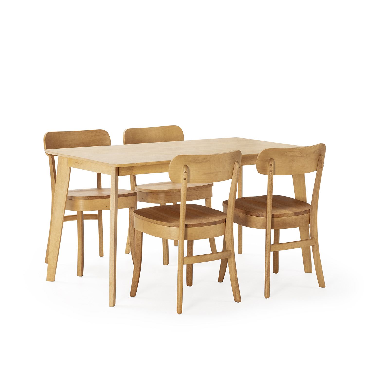 VS Venta-Stock Juego de mesa 140x80 cm y 4 sillas de comedor Nala
