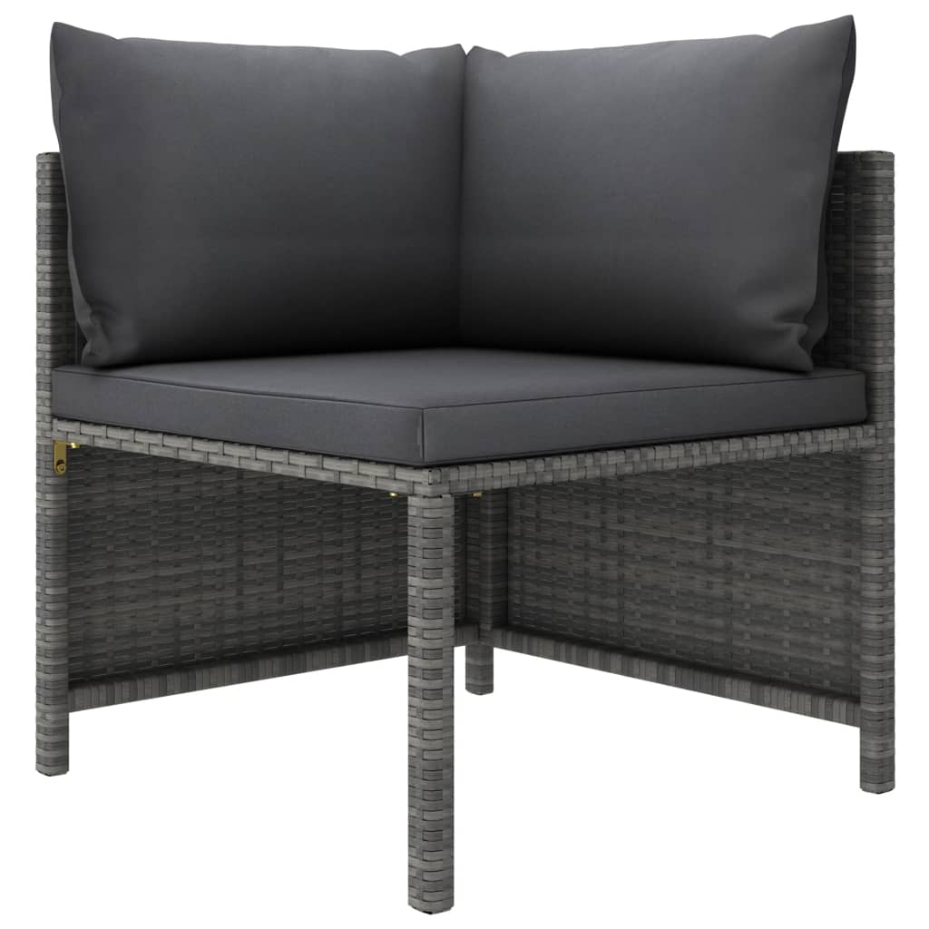 Vidaxl Set de Sofás de Jardín 2 Piezas y Cojines Ratán Sintético Gris y Negro