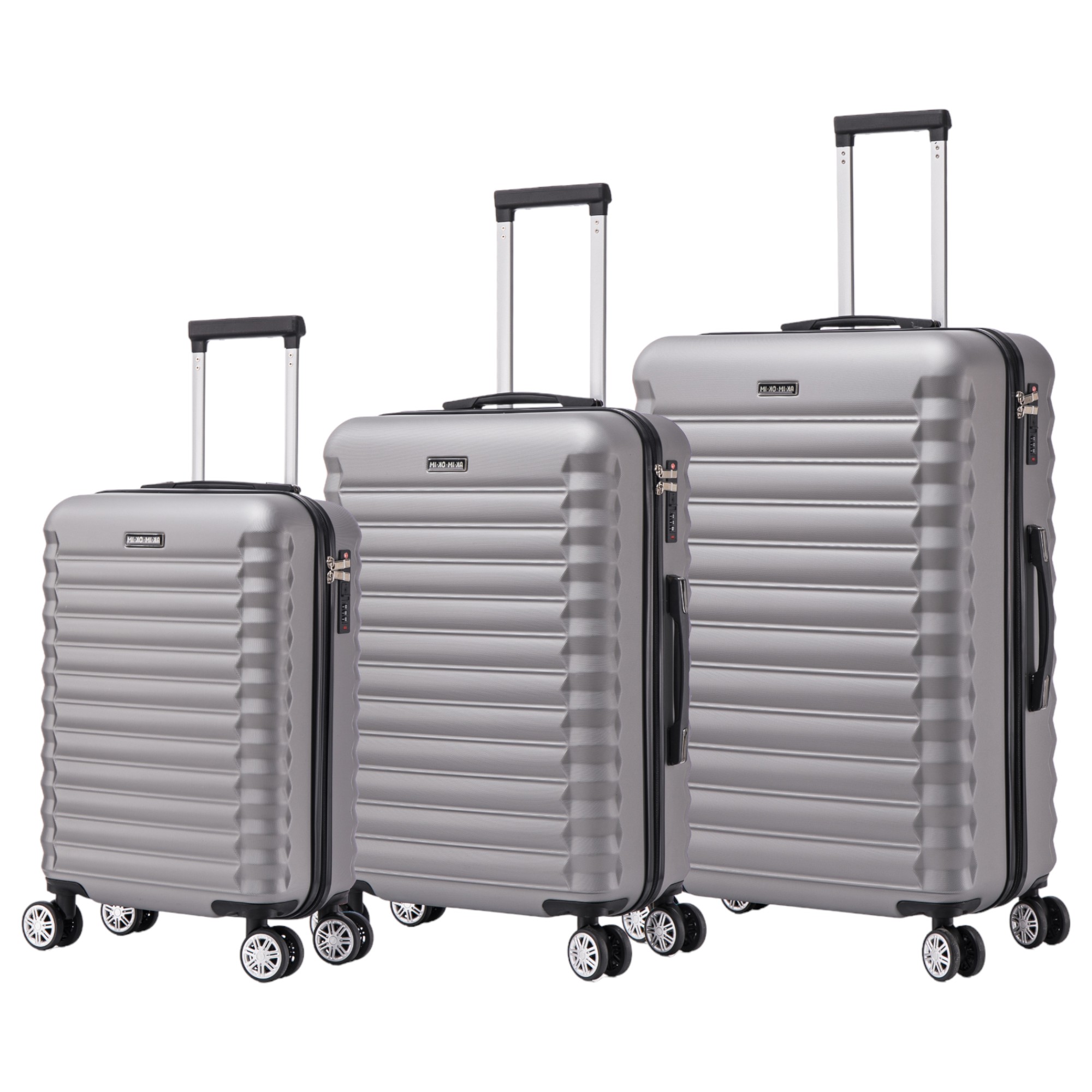 Conjunto de Maletas de Viaje Elegantes: Carcasa Ligera de ABS, Cerradura Numérica, 4 Ruedas Giratorias 360°, Asa Telescópica de Aluminio  Juego de Maletas    Set Trolley Maleta Cabina (7590 M002 8008 6020 D1)