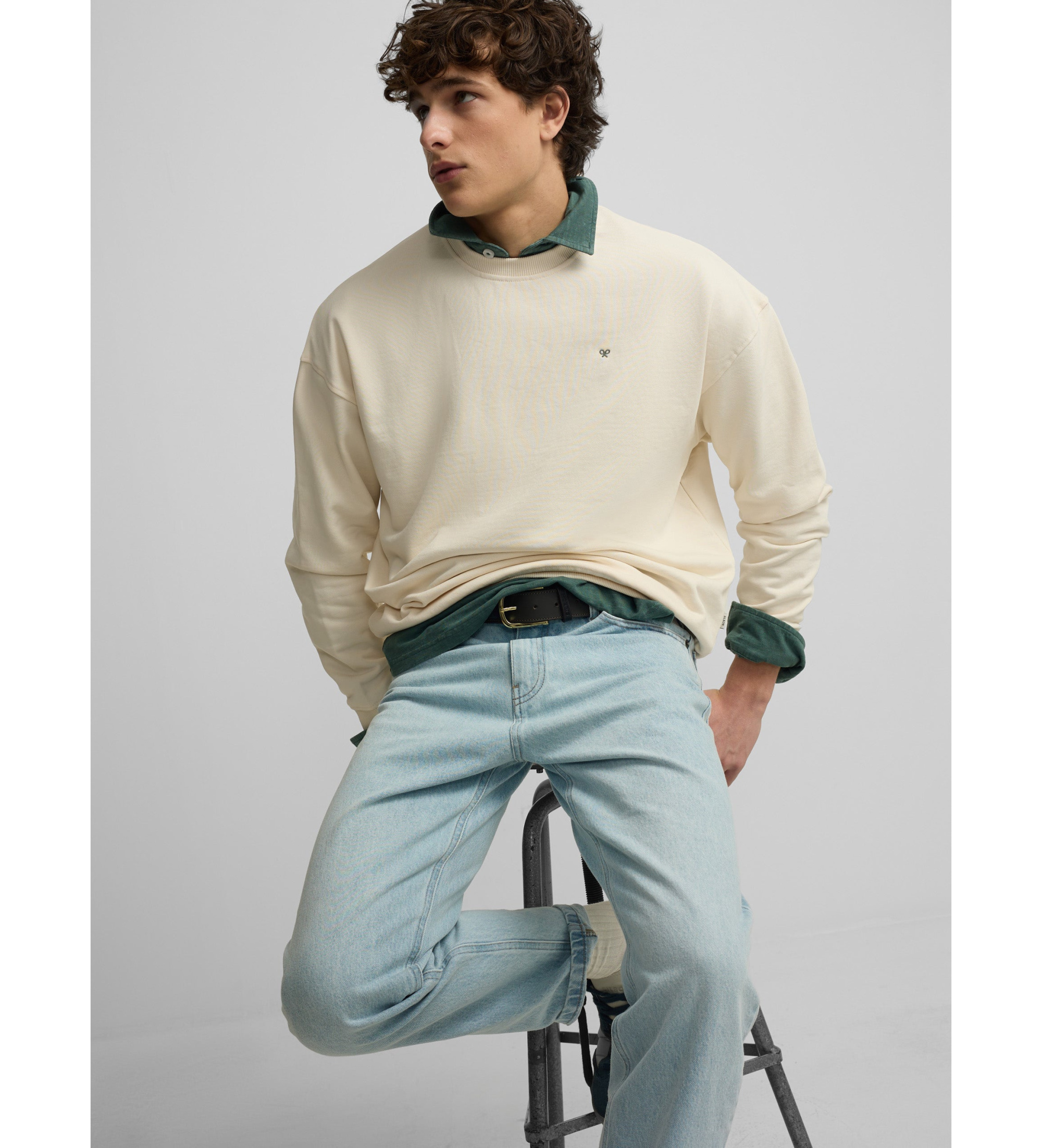 Silbon | Hombre | Sudadera relaxed fit plans beige