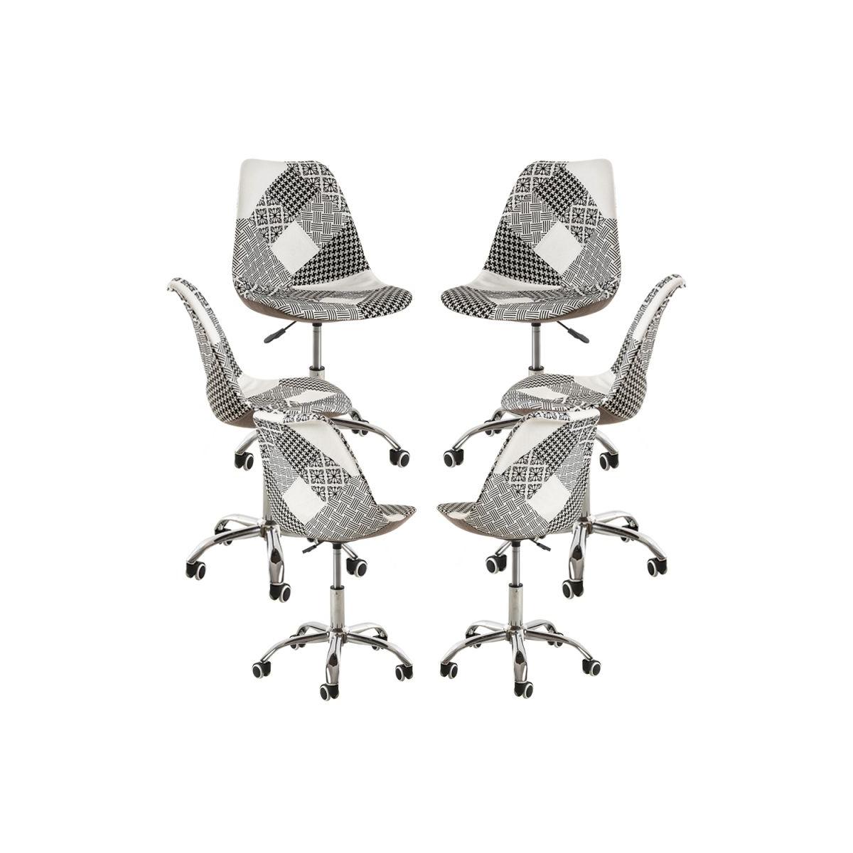 Regalos Miguel - Packs Sillas - Pack 6 Sillas Neo Patchwork - Patchwork blanco y negro