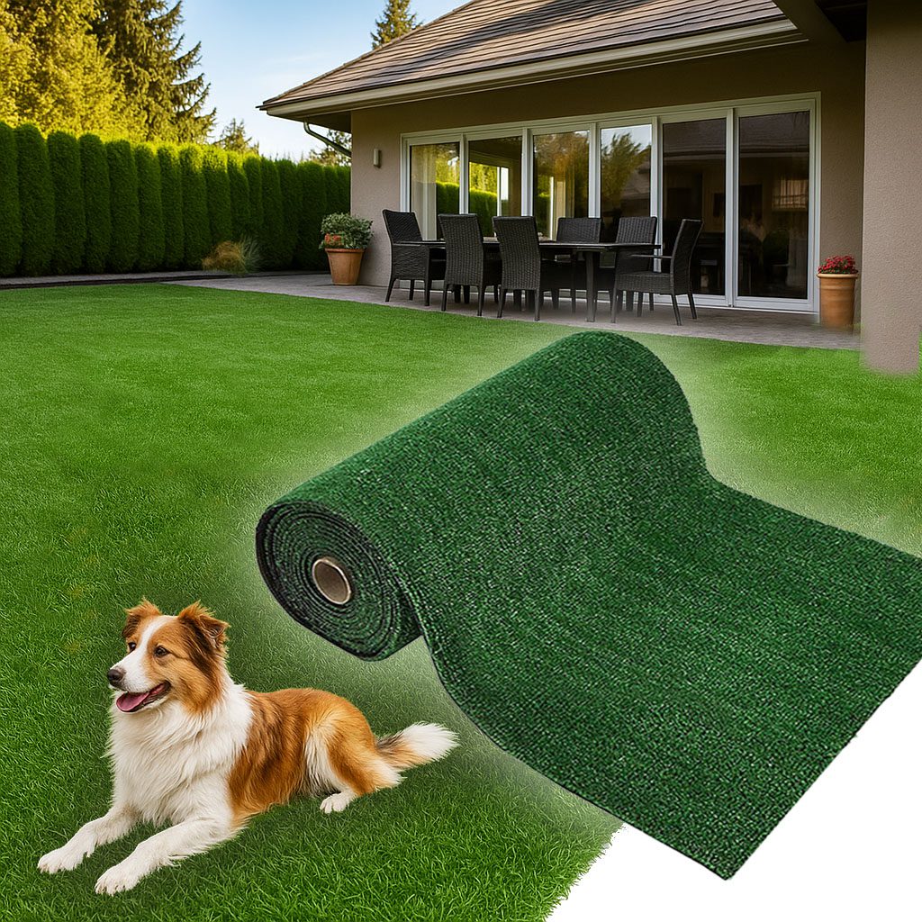 Rollo de Césped Artificial Barato exterior jardín terraza mascotas – 7mm [Ancho 1m x25mt largo]
