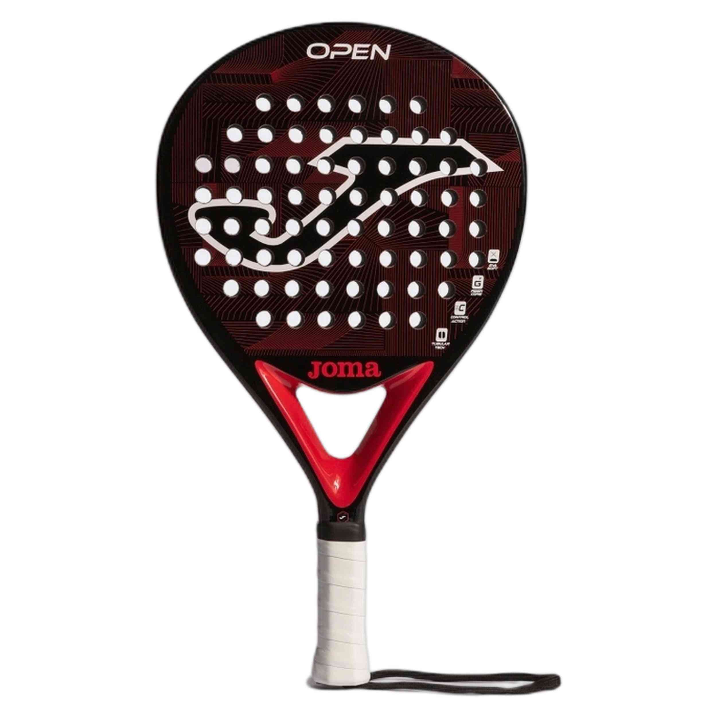 Raqueta Joma modelo Pala De Pádel Open Negro Rojo en color Negro