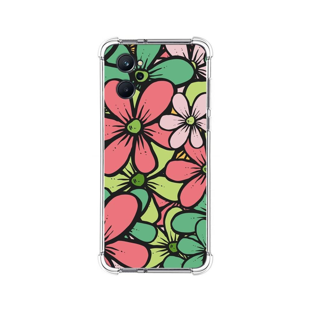 Tumundosmartphone Funda Silicona Transparente Realme 9i Flores 02