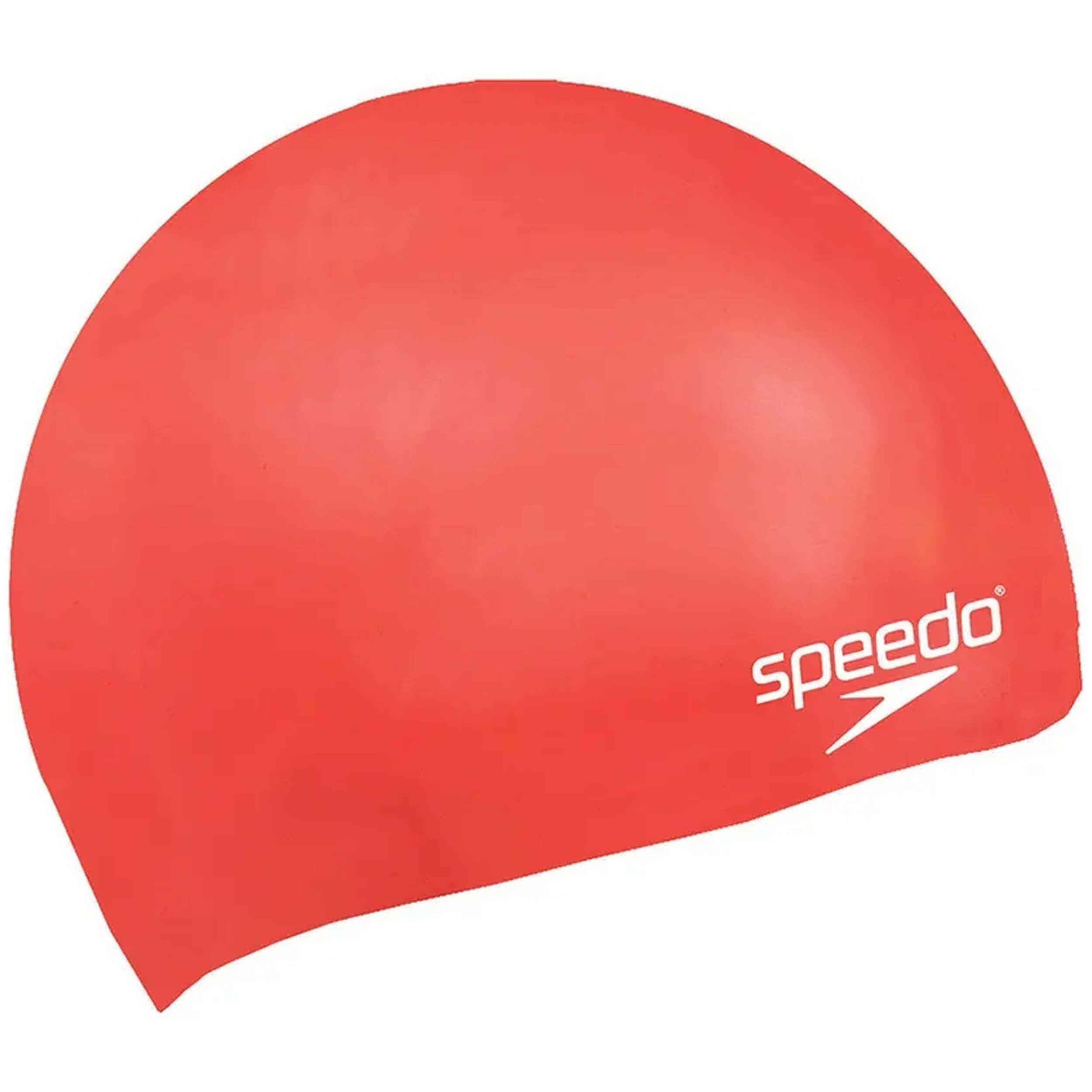 Gorro Speedo modelo Plain Moulded Silicone Junior en color Rojo