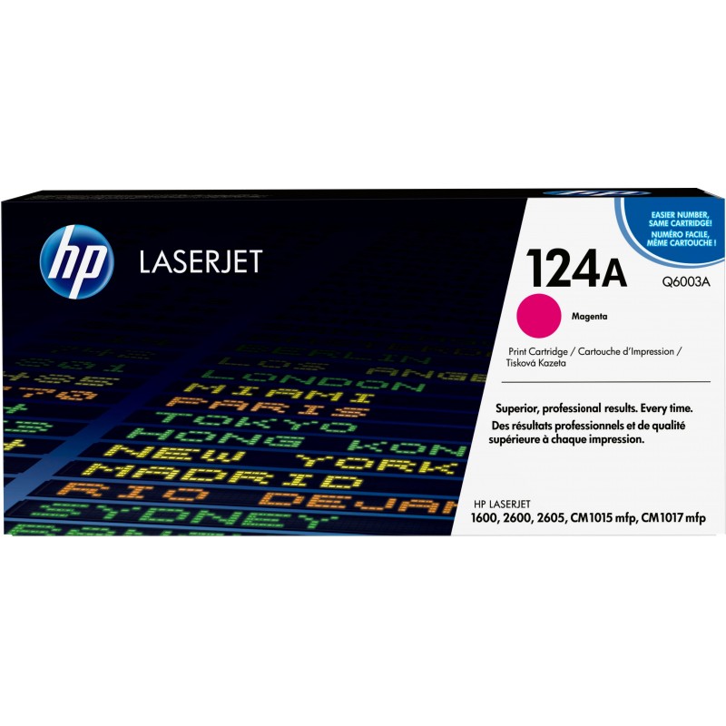 HP - Cartucho de tóner original LaserJet 124A magenta Q6003A