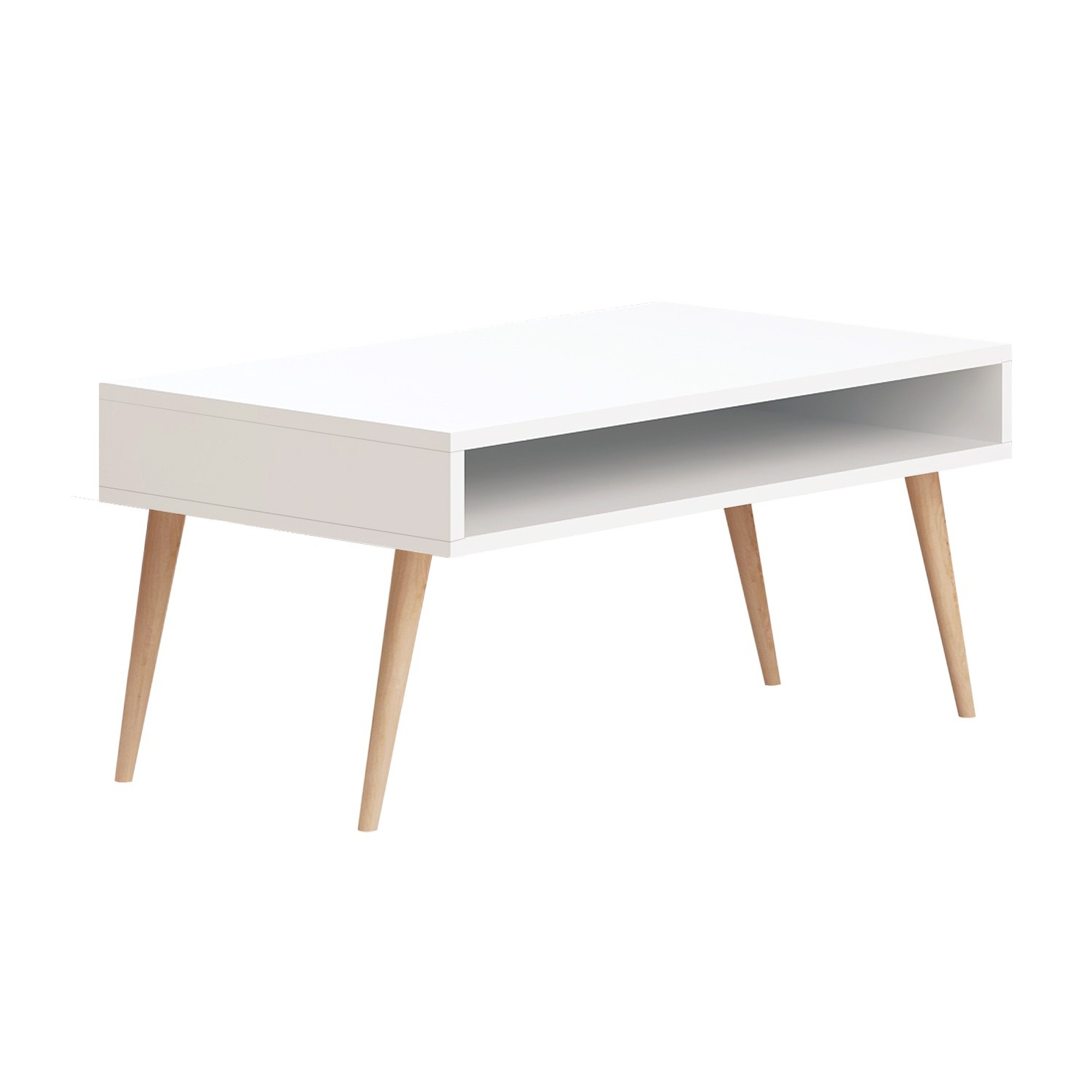 Mesa auxiliar,100% Tablero de aglomerado rechapado en melamina, Color Blanco WELLHOME