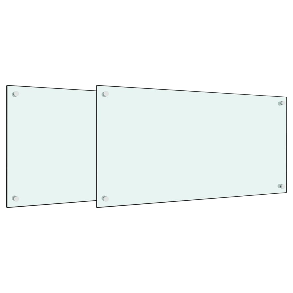 vidaXL Salpicaderos cocina 2 uds vidrio templado 80x60 cm Color Transparente,  Blanco,  Negro y mas