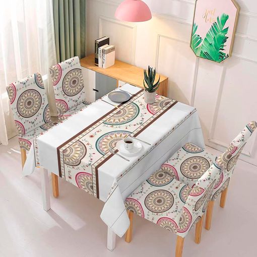 LD Morphling-Mantel Impermeable De 140x180cm Y 4 Fundas De Silla Dam,Mantel Impermeable De140x220 cm 6 Fundas De Silla Dam