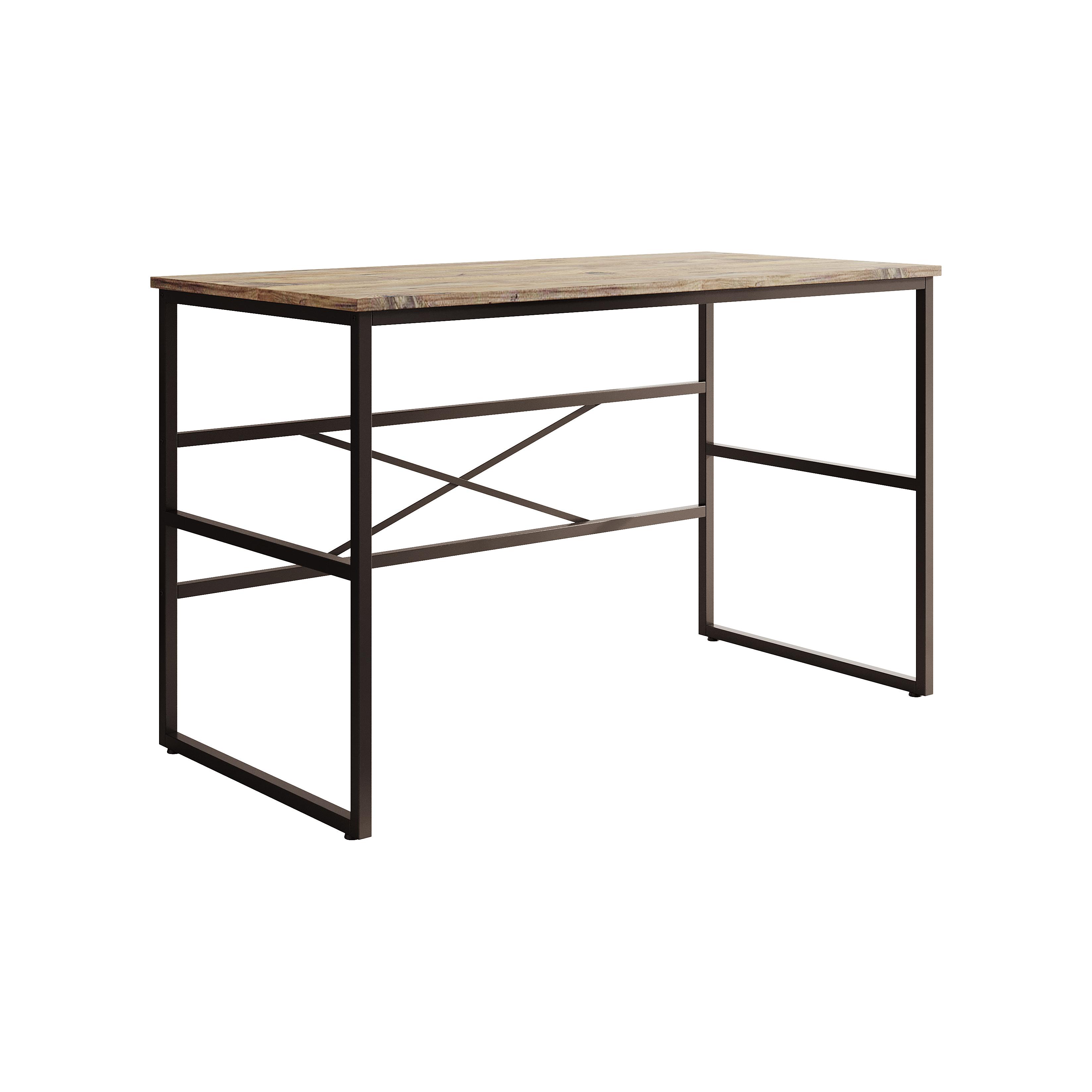 MB Muebles Bonitos -  Escritorio oficina, Ancho 100-120cm, Estructura metal, Color Pino, Modelo Factory M1-M2
