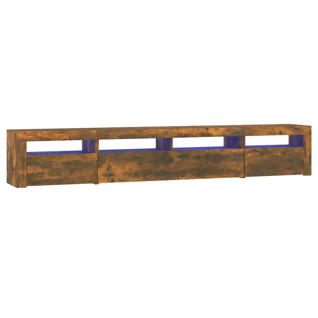 vidaXL Mueble de TV con luces LED 240x35x40 cm, Mueble de Salon, Mueble TV, Mueble TV salon, Mesa de TV, Mueble tele