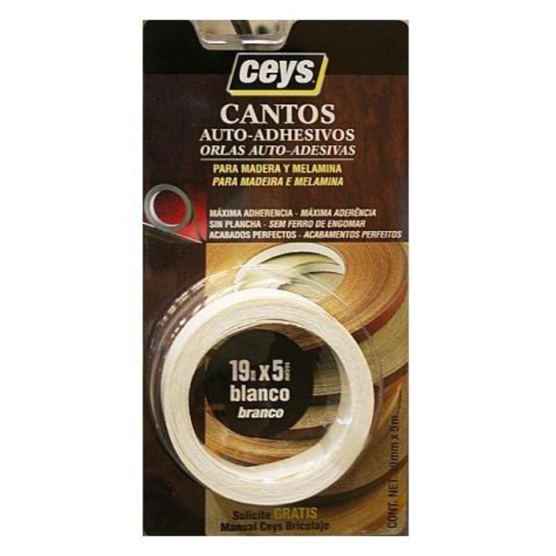 Ceys canto autoadhesivo 5 metrosx19 mm bl.blanco 850002