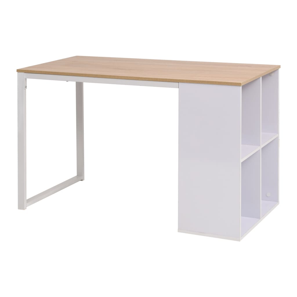 vidaXL Escritorio 120x60x75 cm color roble y blanco