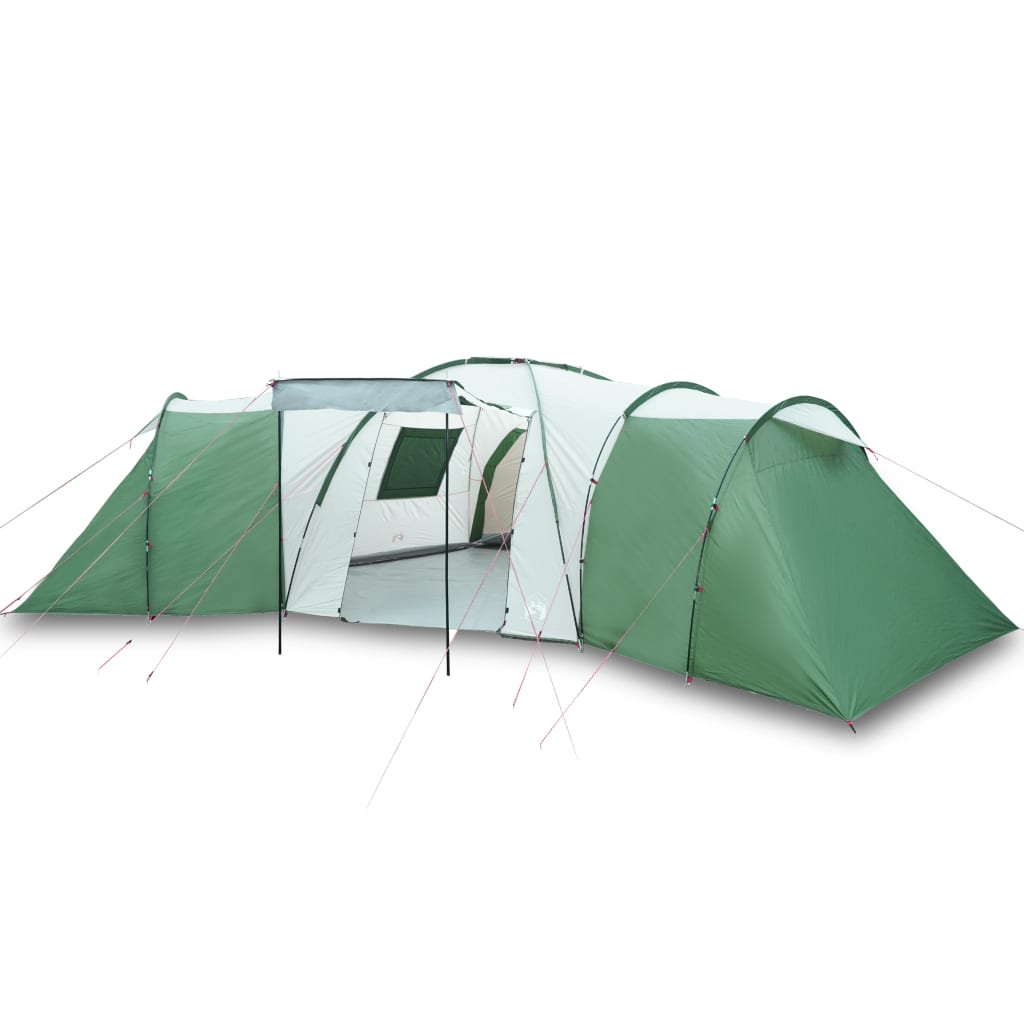 vidaXL Tienda de Campaña Familiar Iglú 12 Personas Impermeable Toldo Carpa Verde