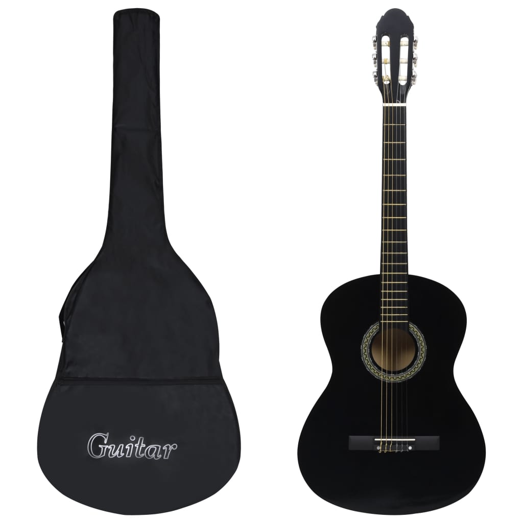 vidaXL Set de Guitarra Clásica para Principiante 12 Plazas 4/4 39" InstrumentoP Color Azul,  Negro,  Marrón oscuro y mas