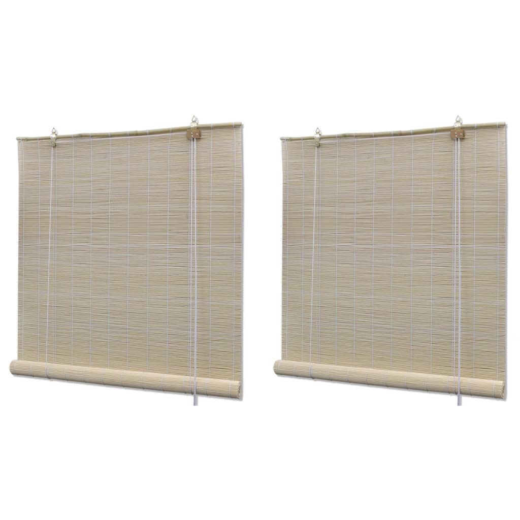 vidaXL Estores Enrollables Bambú Natural 120x160cm Persianas Ventana Hogar Dimensiones 120 x 160 cm (2 pcs), 120 x 160 cm (4 pcs)