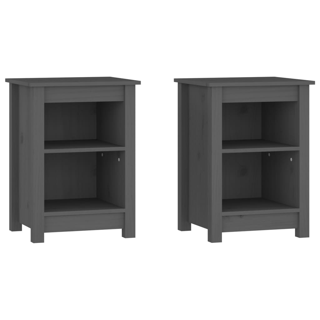 Vidaxl Mesitas de Noche 2 Unidades de Madera Maciza de Pino 40x35x55 Cm Natural