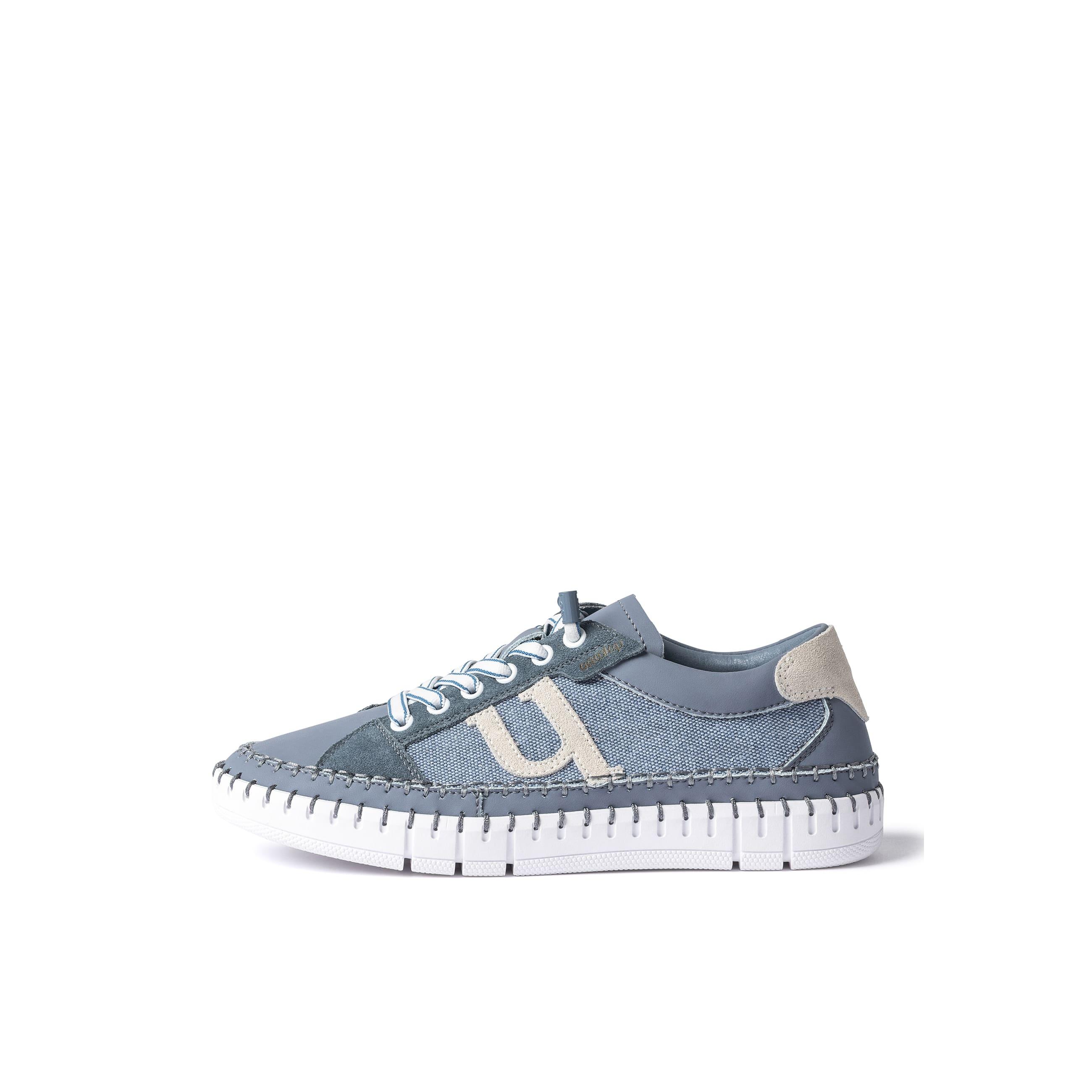YOKONO Sneaker FLOW-101 AZUL | Zapatos mujer Primavera-Verano | Piel vacuna  Canvas | 2 CM