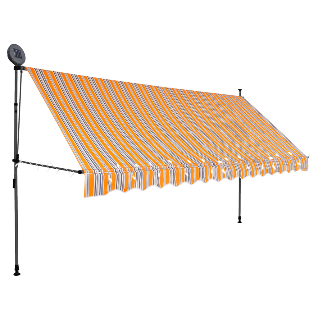 Vidaxl Toldo Manual Retráctil con LED 400 Cm - Protección Rayos UV - Terraza Patio Jardín