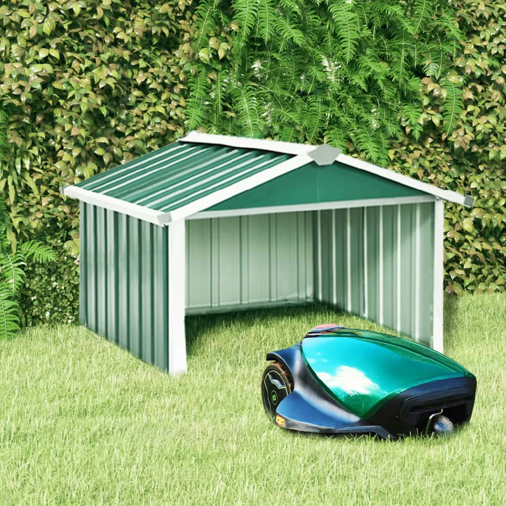 vidaXL COBERTIZO PARA CORTACÉSPED ACERO GALVANIZADO VERDE 92X97X63 CM