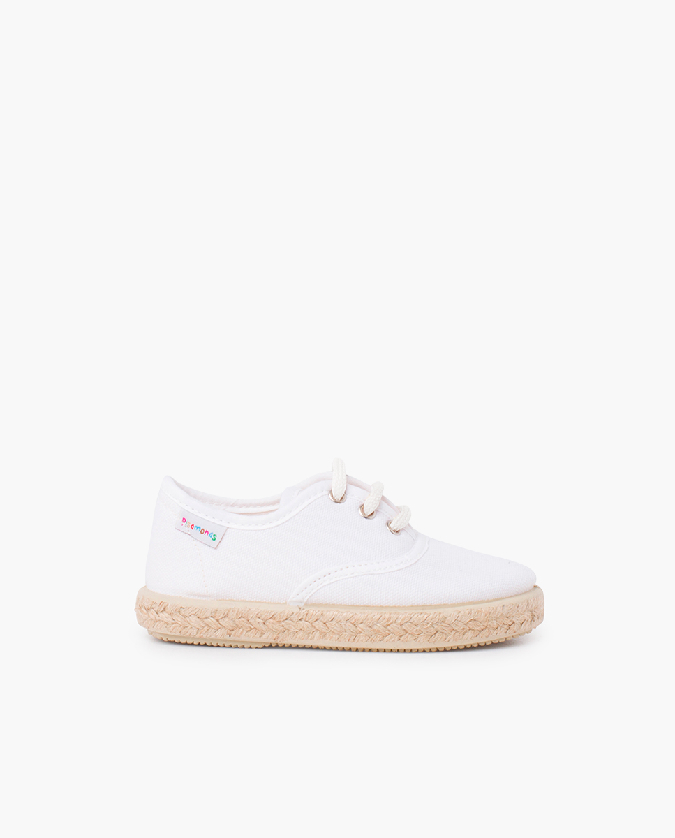 Pisamonas zapatillas lona cordones suela alpargata