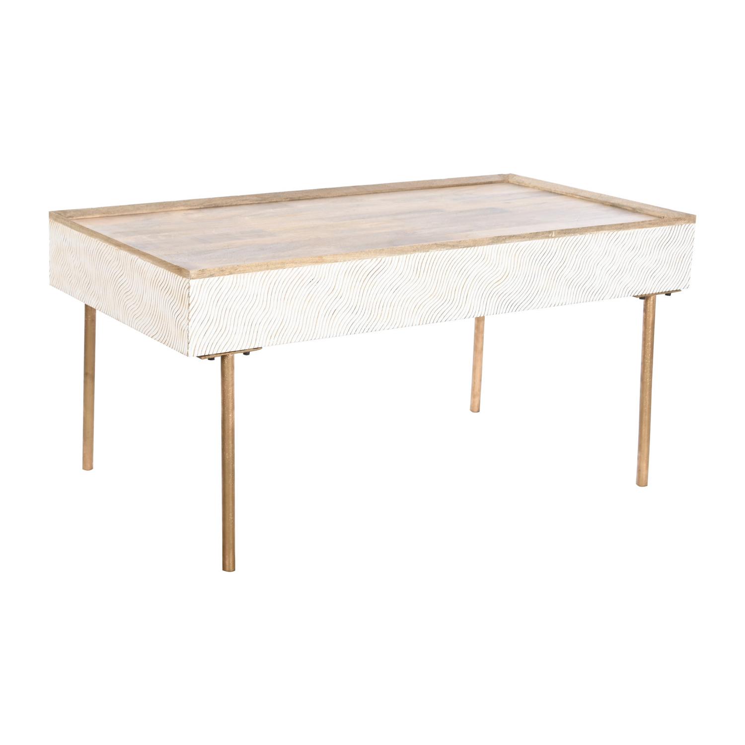 Mesa Centro Mango Metal 120X60X57 Ondas Marron - Fijalo - El mejor complemento para tu hogar.