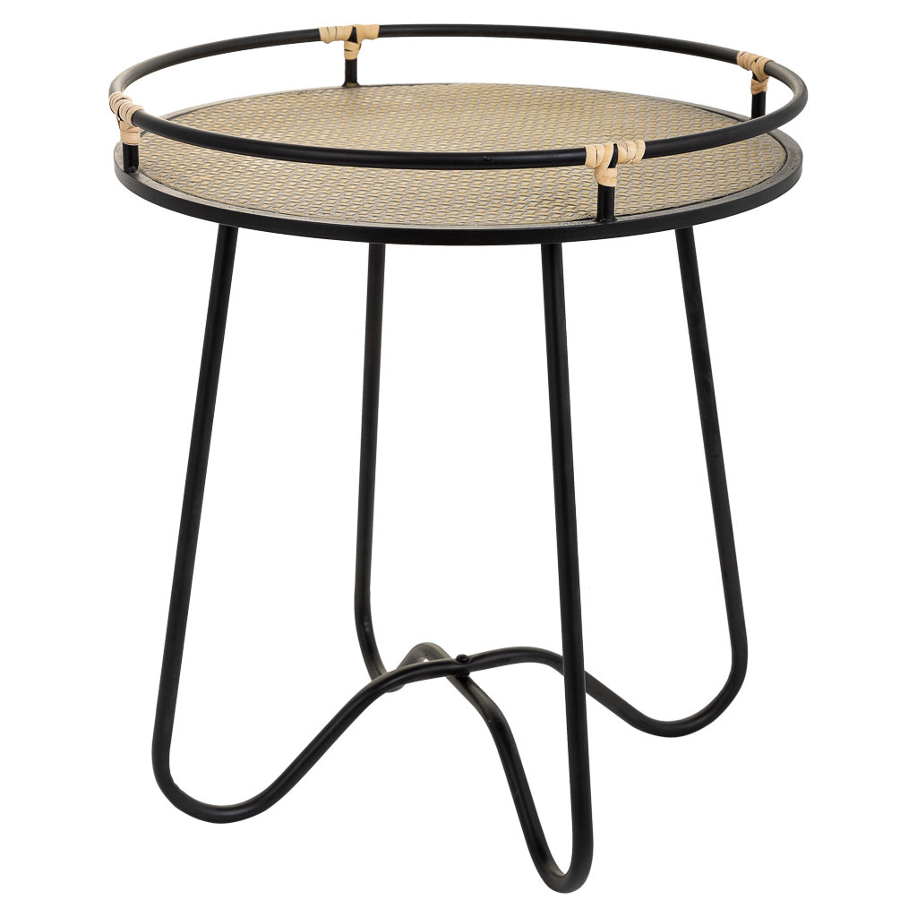 Wonderlust Deco - Mesa auxiliar de metal negra 45x45x50 Negro 45x45x50h cm