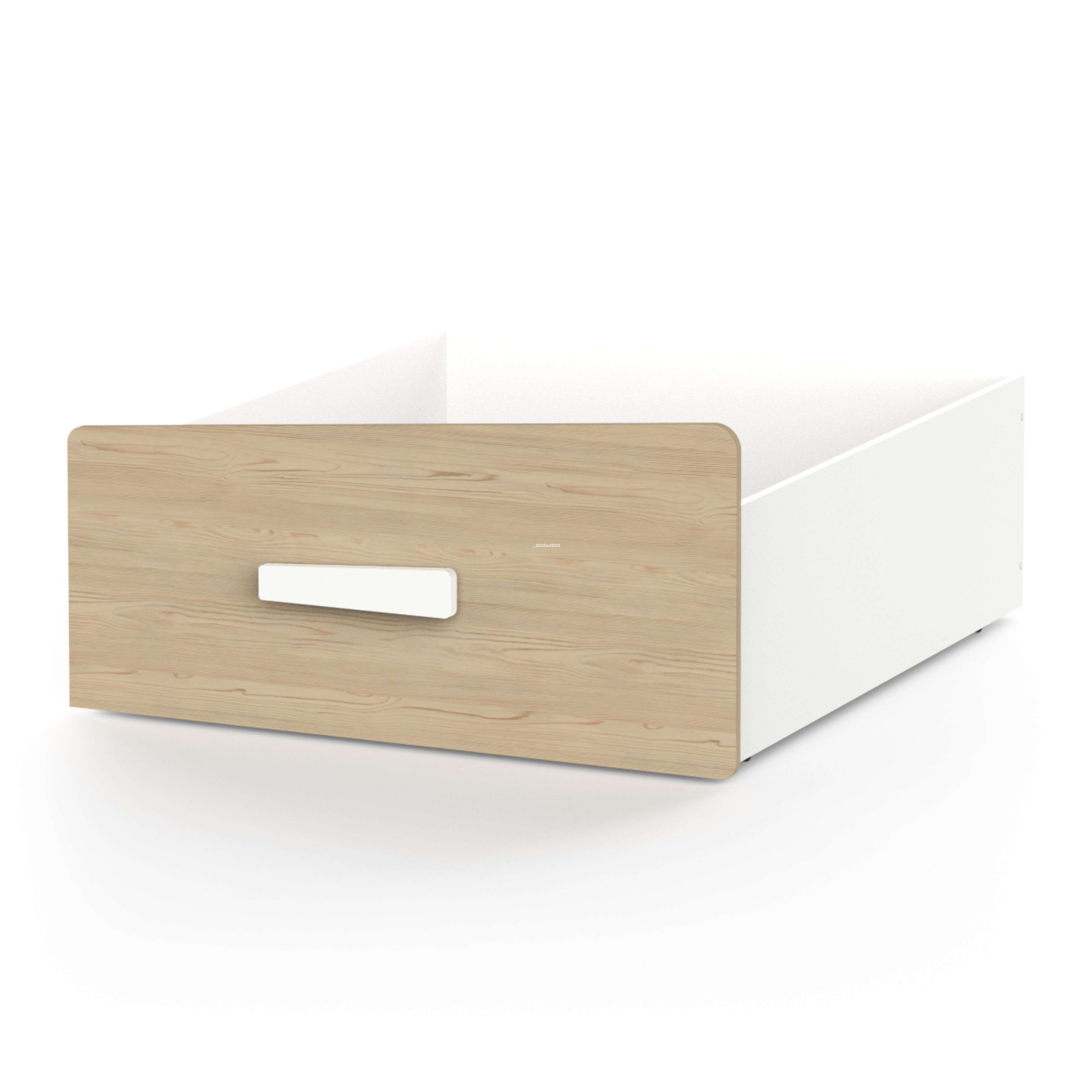 Miroytengo Cajón Bajo Cabane Infantil Blanco Mate Y Roble Claro 41x98 cm