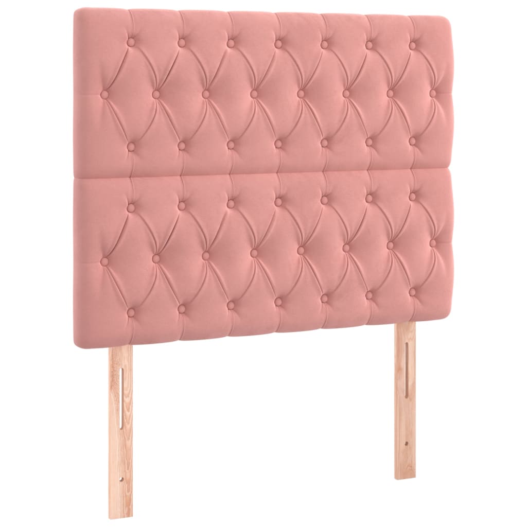 vidaXL Cabecero con luces LED terciopelo rosa 100x7x118/128 cm