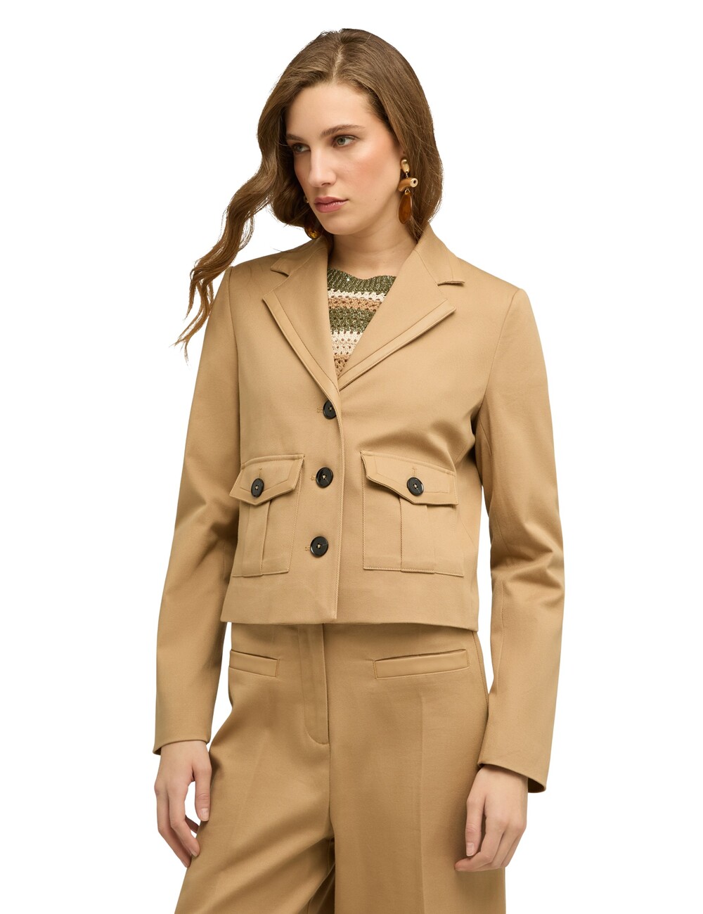 Motivi - Chaqueta de algodón con bolsillos
