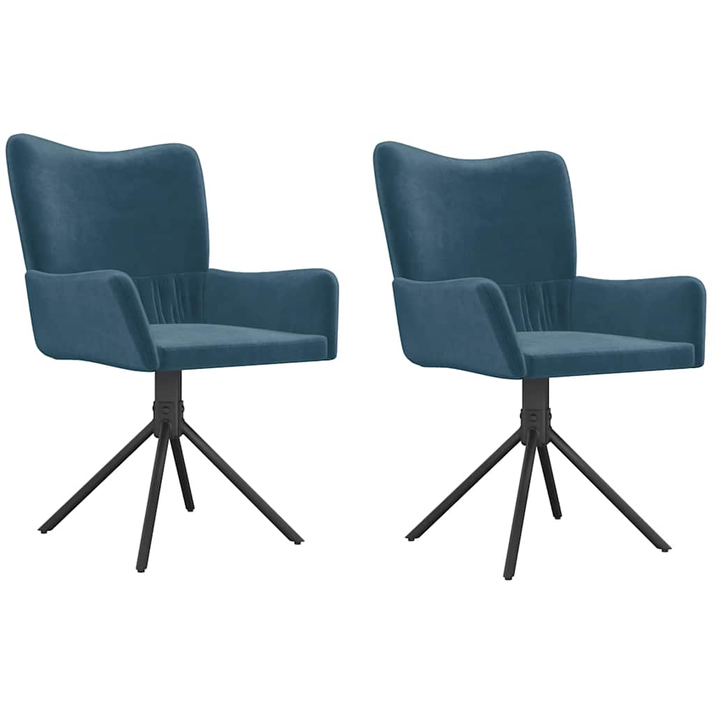 vidaXL Sillas de comedor giratorias 2 uds terciopelo azul