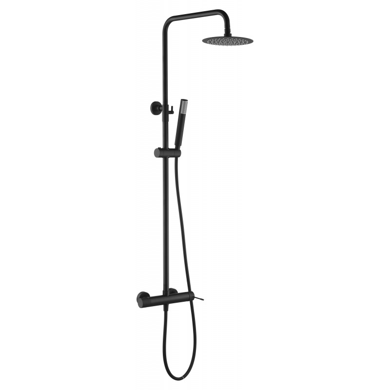 Imex Line BDD038/NG columna de ducha monomando elegante con diseño moderno y acabado negro mate
