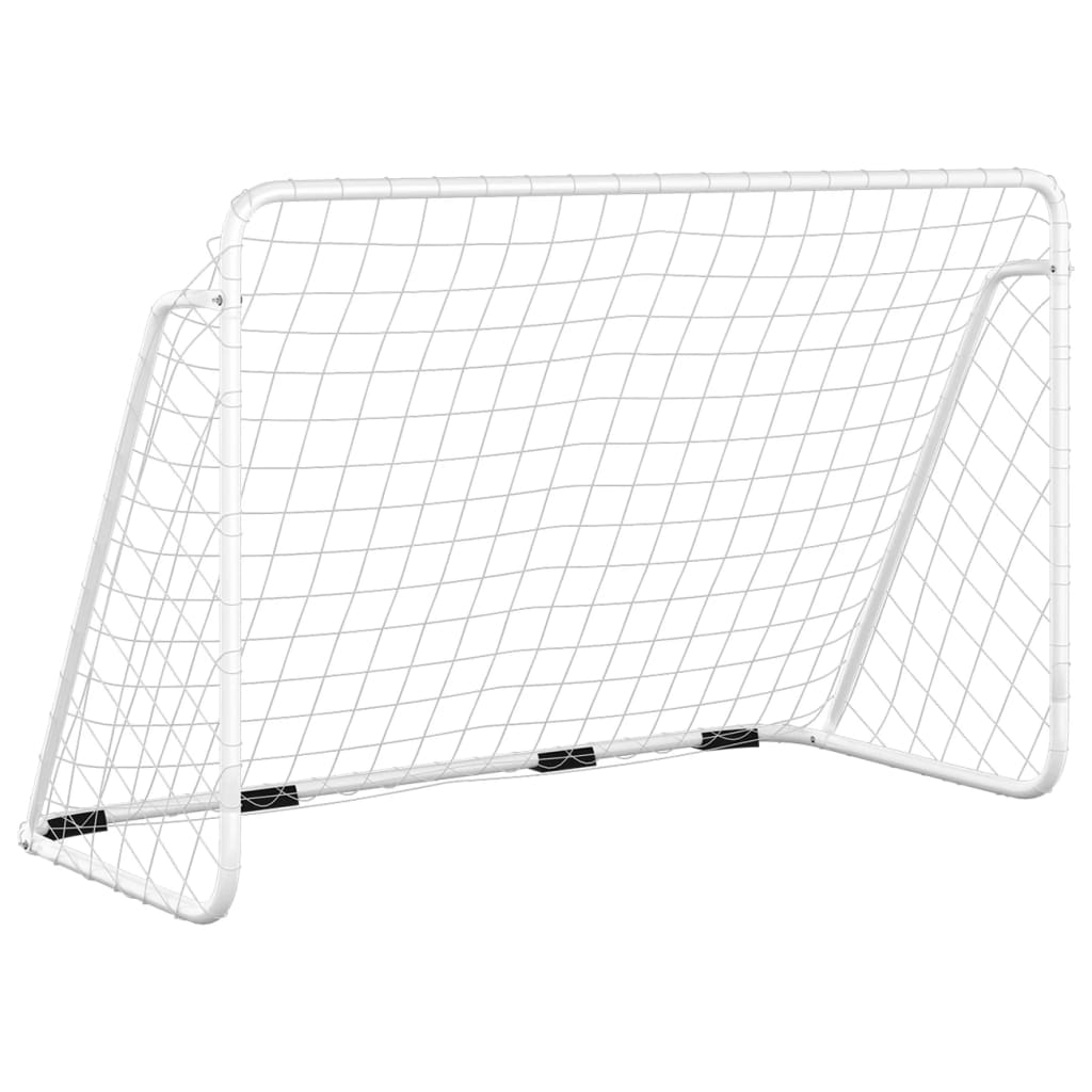 vidaXL Portería de Fútbol con Red Acero Blanco Patio Jardín Exterior Entreno Dimensiones 180 x 90 x 120 cm,  125 x 96 x 60 cm,  214 x 75 x 152 cm y mas