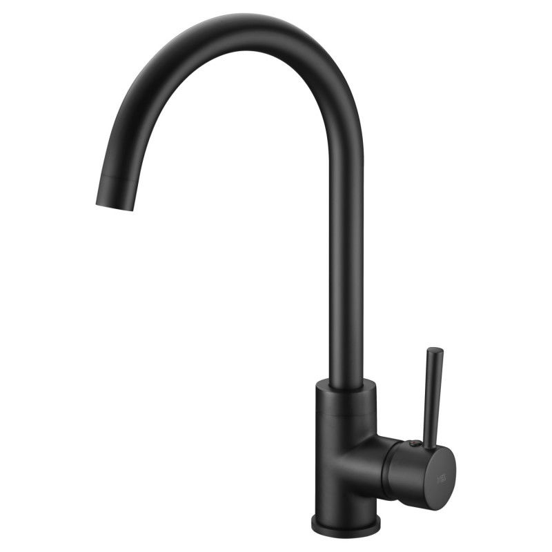 Imex Lyon GCR002/NG grifo de cocina monomando caño alto y curvo negro mate