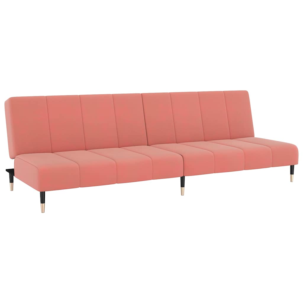 vidaXL Sofá cama de 2 plazas terciopelo rosa